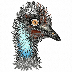 Ostrich Embroidery Design 7